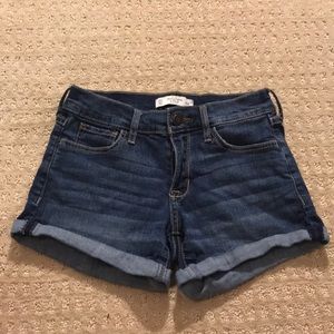 dark wash denim shorts
